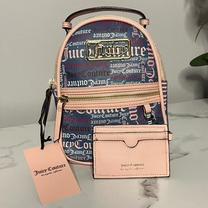 Juicy Couture Mini Backpack in Navy & Pink Monogram